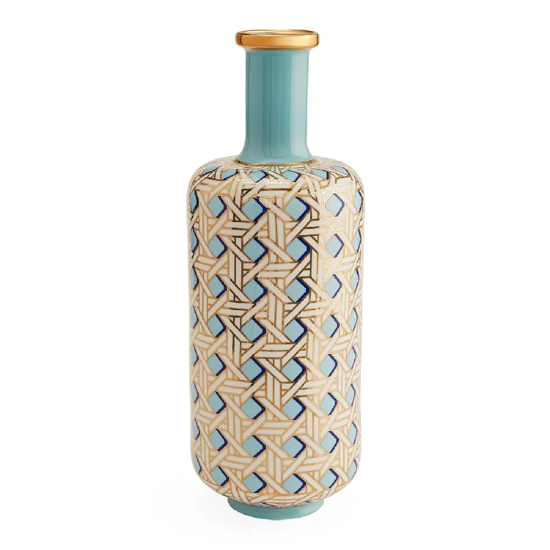 Basketweave Tall Bottle Vase