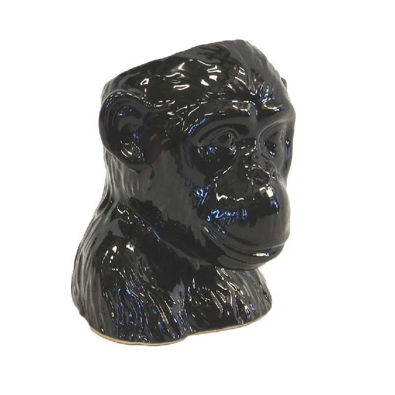 Ceramic monkey head black