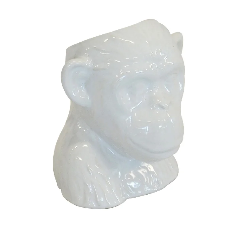 Ceramic monkey head white