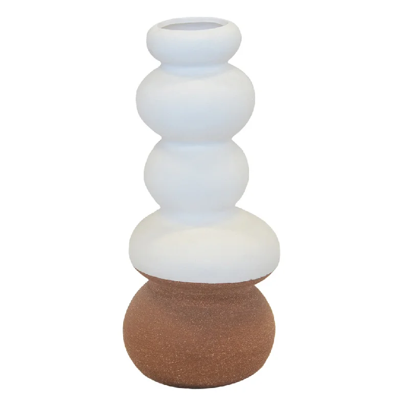 CERAMIC ORB VASE WHITE LARGE 44CM (H) X 19CM