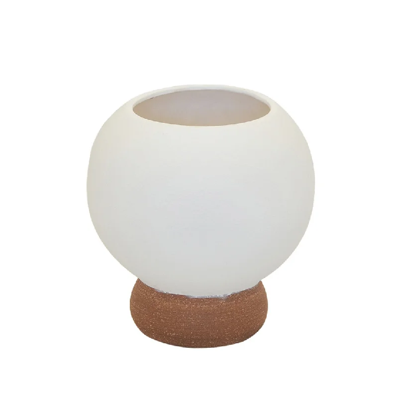 CERAMIC ORB VASE WHITE SMALL 22CM (H) X 20CM (D)