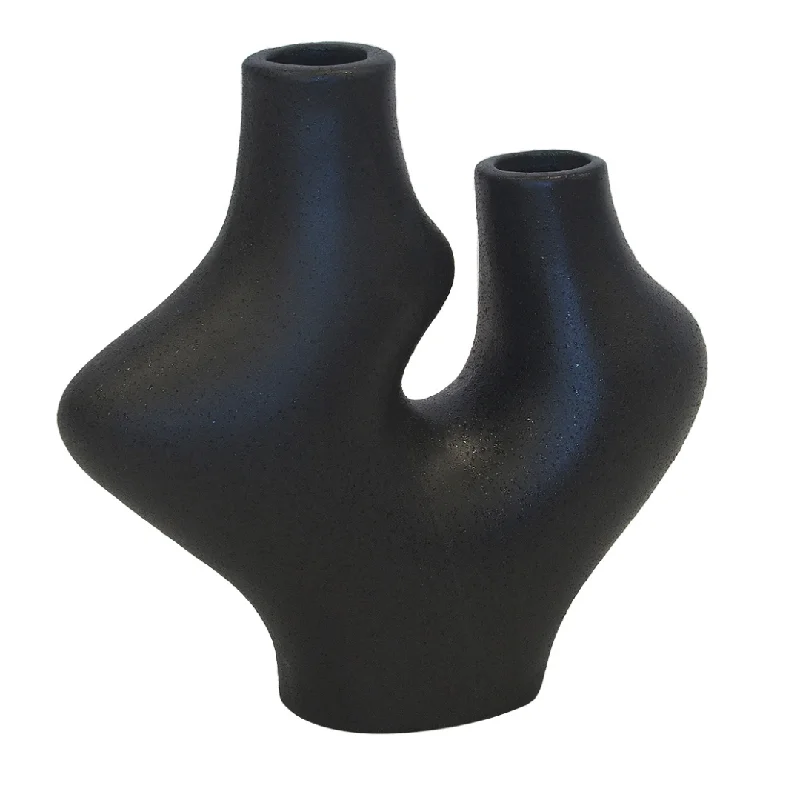 CERAMIC SUKI VASE BLACK (26CM X 26CM)