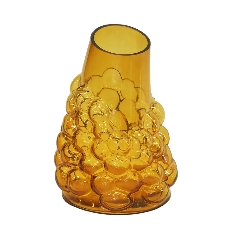 Lustre bubble amber vase large