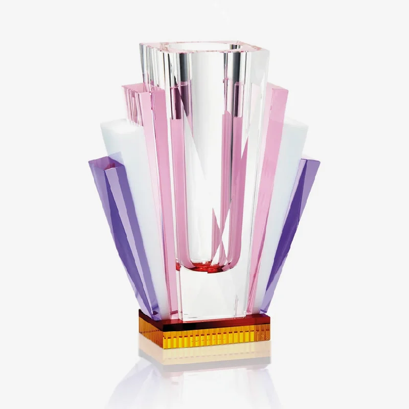 Reflections Copenhagen | South Beach Clear, Pink, White, Purple & Yellow Art Deco Vase