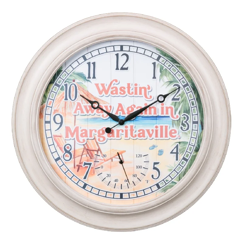 433-3267MVT - 26.2-inch Margaritaville Indoor/Outdoor Wall Clock