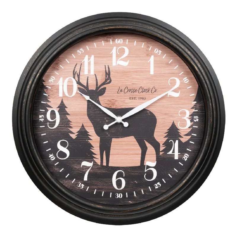 433-3841D 15.75-inch Indoor/Outdoor Northwoods Wall Clock