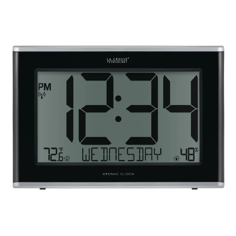 513-05867 Jumbo Atomic Wall Clock with Indoor Temp and Humidity