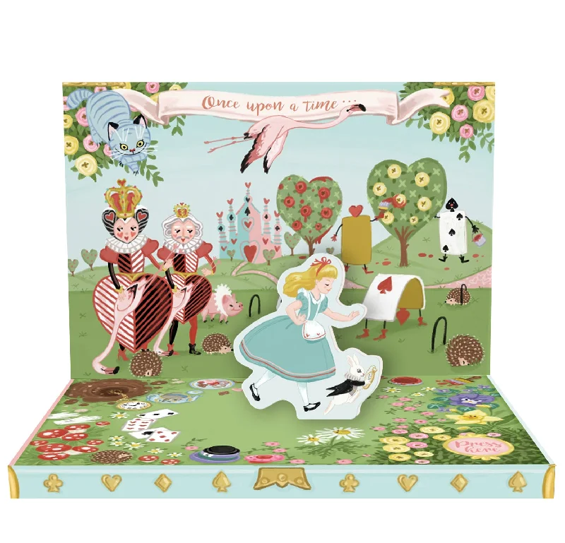 Adventures In Wonderland Music Box Card Novelty Dancing Musical Greeting Card