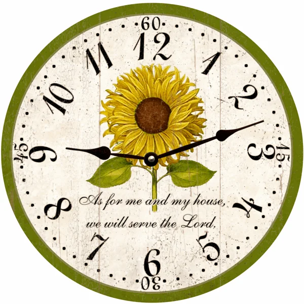 As For Me And My House Clock- Sunflower Wall Clock