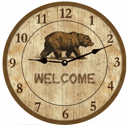 Bear Wall Clock- Welcome Clock