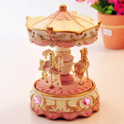 Beautiful Carousel/Merry Go Round Music Box with LED Lights