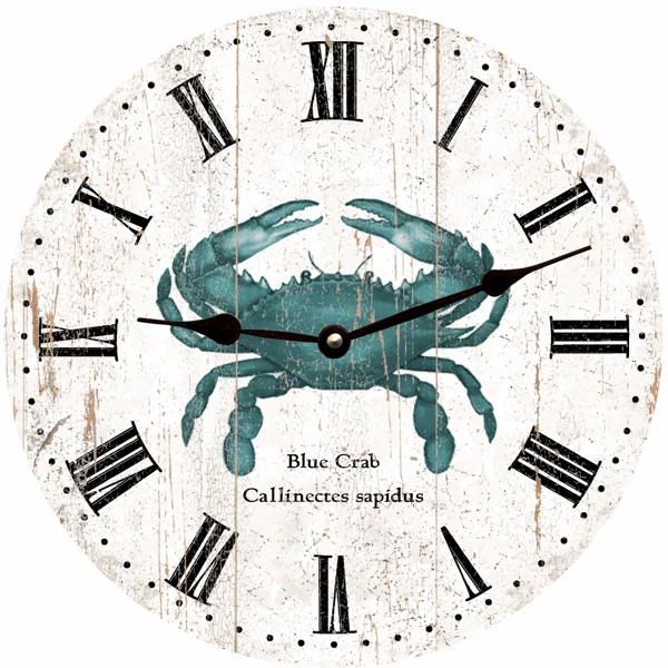 Blue Crab Wall Clock- Rustic Crab Clock