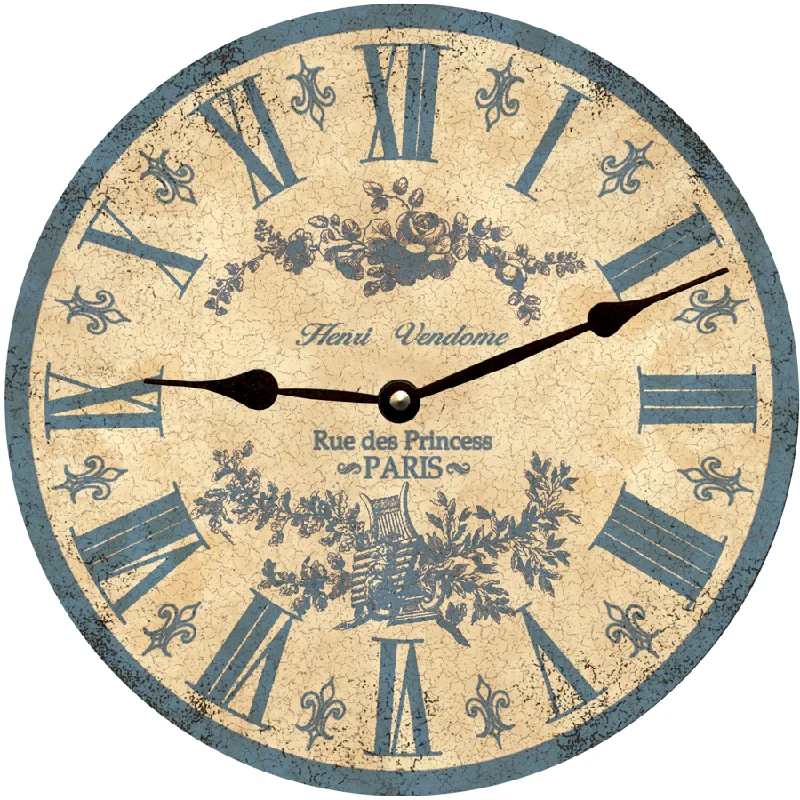 Rustic Light Blue Toile Clock- Blue French Toile Clock