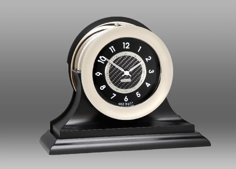 Carbon Fiber 12 Hour Clock, Nickel,Traditional Black Base