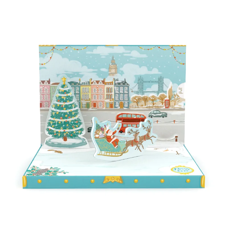 Christmas In London Music Box Card Novelty Dancing Musical Christmas Card