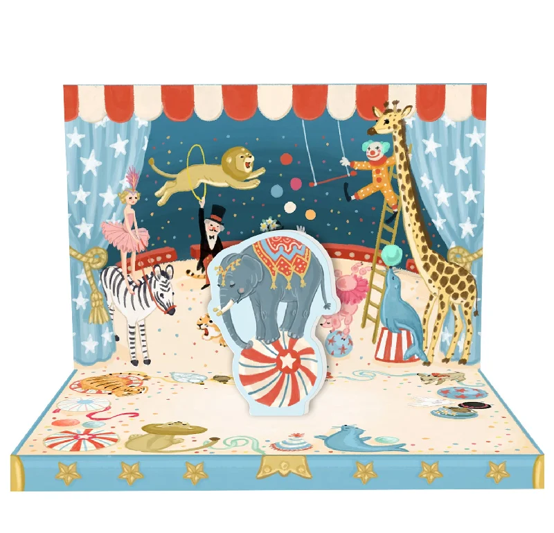 Circus Adventure Music Box Card Novelty Dancing Musical Greeting Card