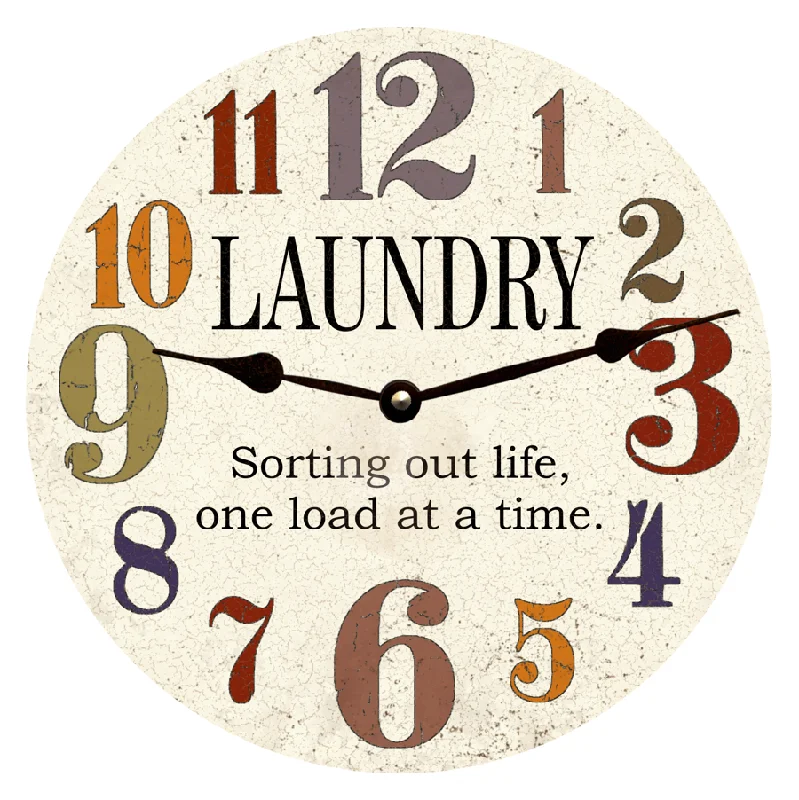 Rustic Laundry Room Wall Clock