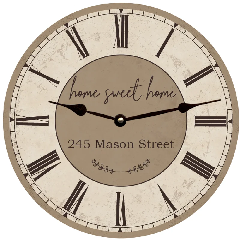 Custom Home Sweet Home Family Clock – Trendy Modern Colors