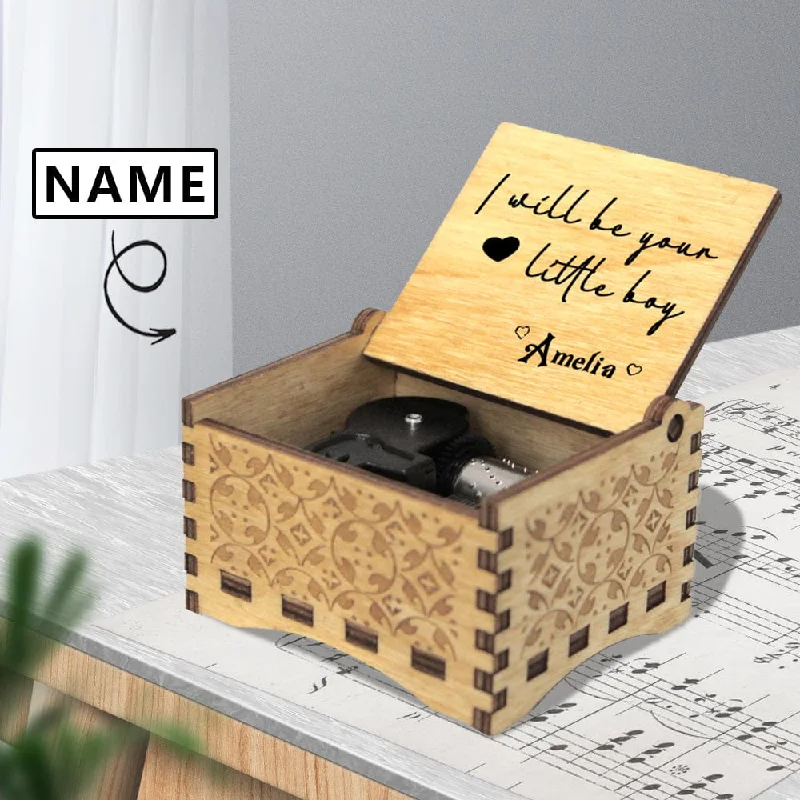 Custom Name Your Little Baby Wooden Music Box Personalized Your Own Design Music Box