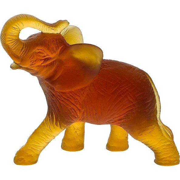 Daum - Crystal Amber Elephant