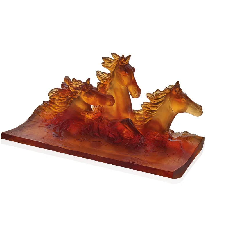 Daum - Crystal Cavalcade Pencil Holder in Amber