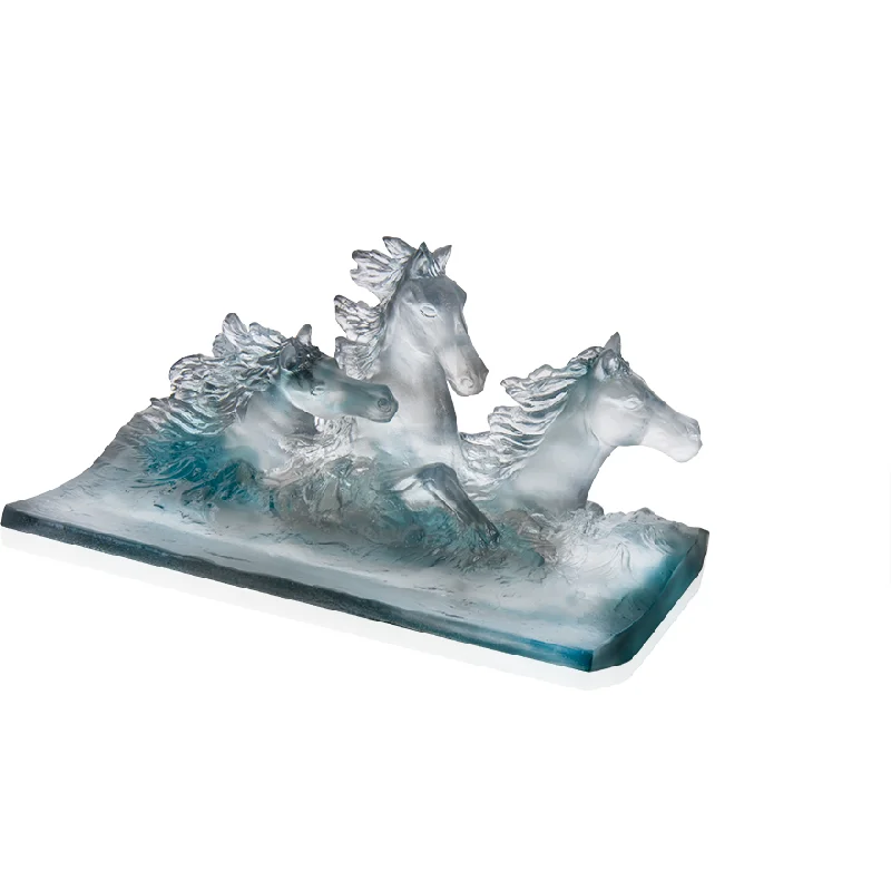 Daum - Crystal Cavalcade Pencil Holder in Blue & Grey