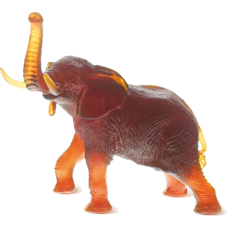 Daum - Crystal Elephant in Amber by Jean-François Leroy