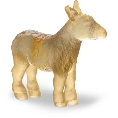 Daum - Crystal Mini Donkey in Amber & Grey