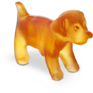 Daum - Crystal Mini Standing Puppy in Amber