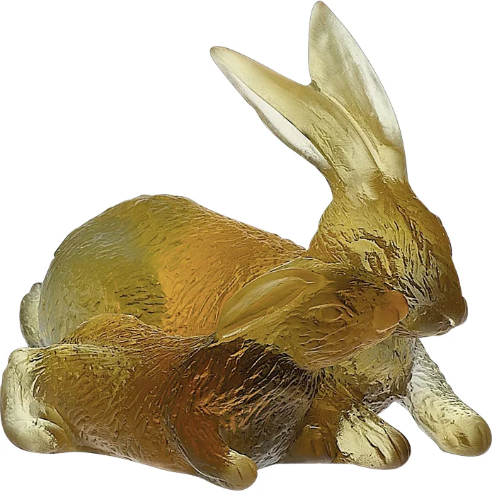 Daum - Crystal Rabbits Chinese Horoscope in Amber & Grey