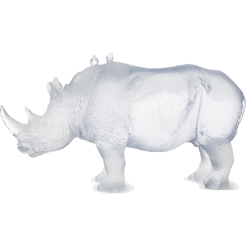 Daum - Crystal Rhinoceros in White by Jean-François Leroy 1000 Ex