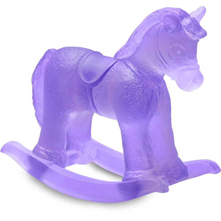 Daum - Crystal Rocking Horse in Purple