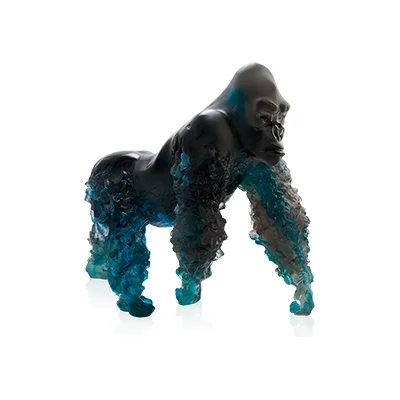 Daum - Crystal Silverback Gorilla in Blue Grey by Jean-No