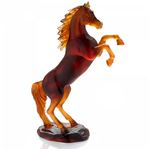 Daum - Crystal Spirited Horse in Amber 500 Ex