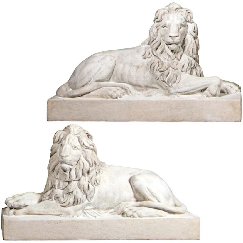 Design Toscano Castle Courtyard Lion Sentinel Statues: Set of Two