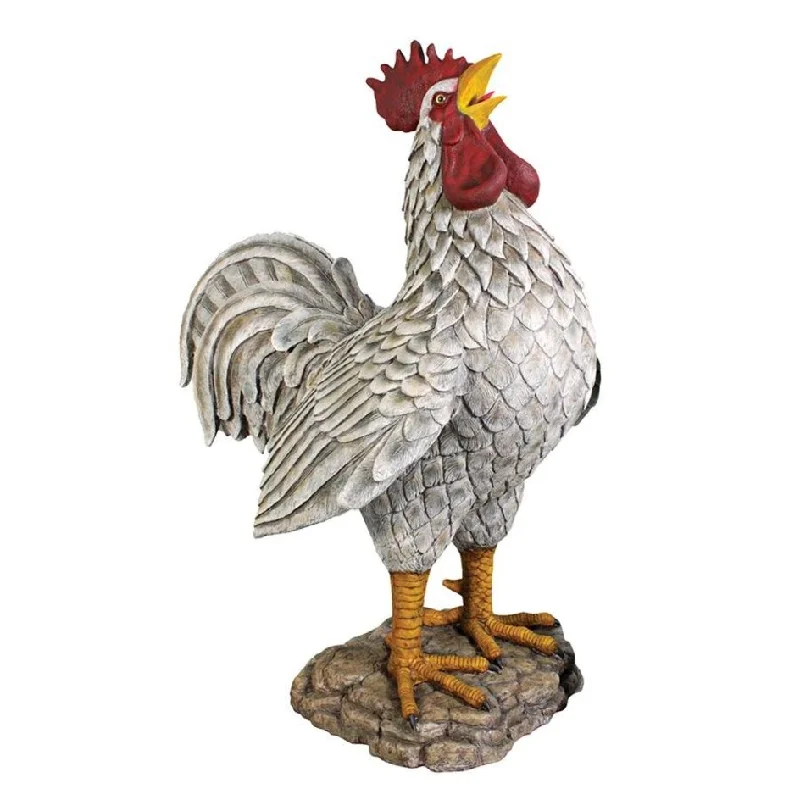 Design Toscano Cock-a-doodle-do, Giant Roadside Rooster Garden Statue