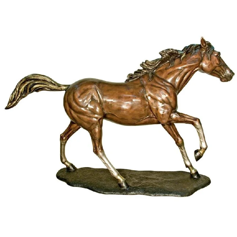 Design Toscano Galloping Steed, Horse Cast Bronze Garden Statue