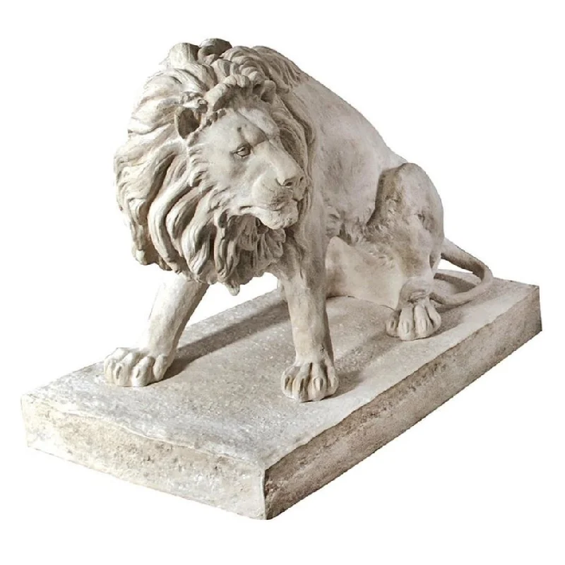 Design Toscano Kingsbury Garden Giant Lion Sentinel Statue: Looking Left