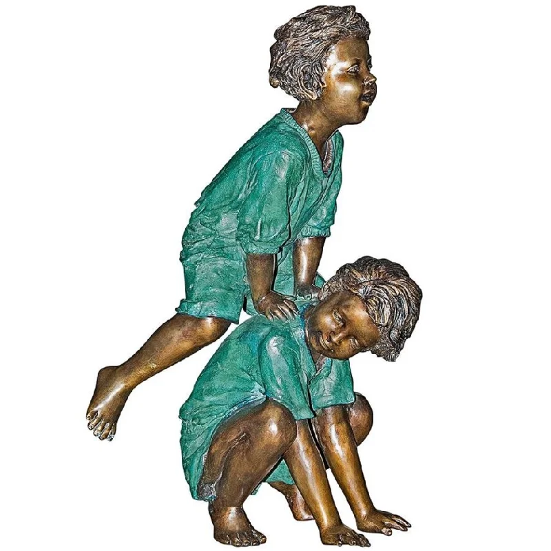 Design Toscano Leap Froggin Playing Boys Cast Bronze Garden Statue