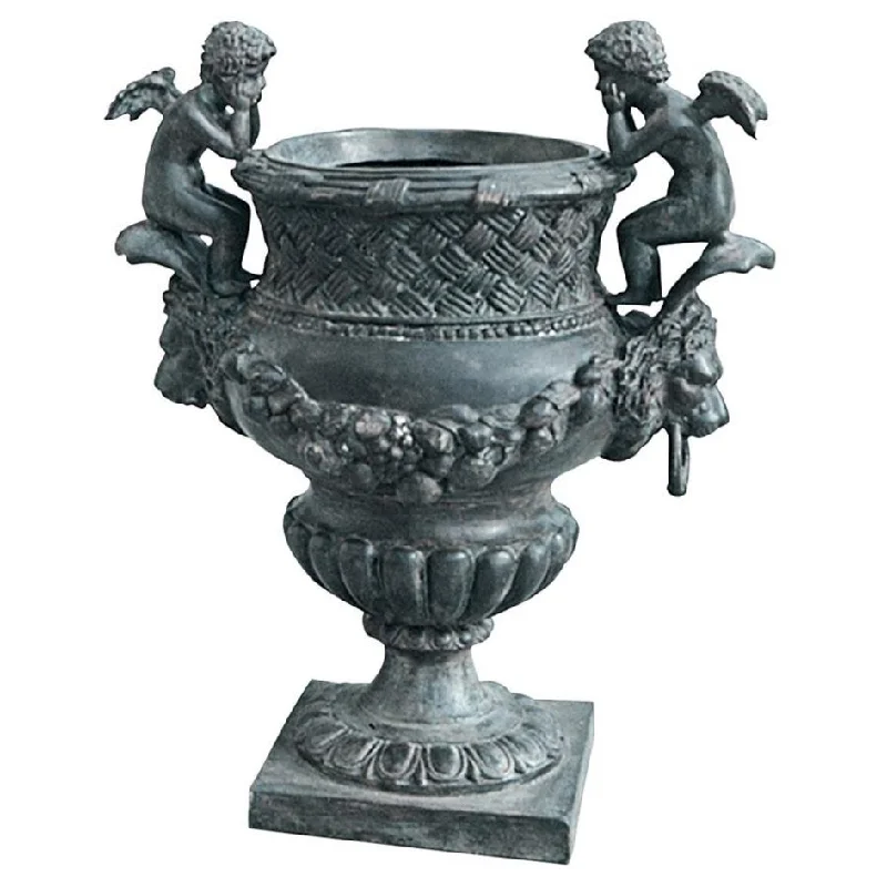 Design Toscano The Duval Double Cherub Cast Bronze Garden Urn