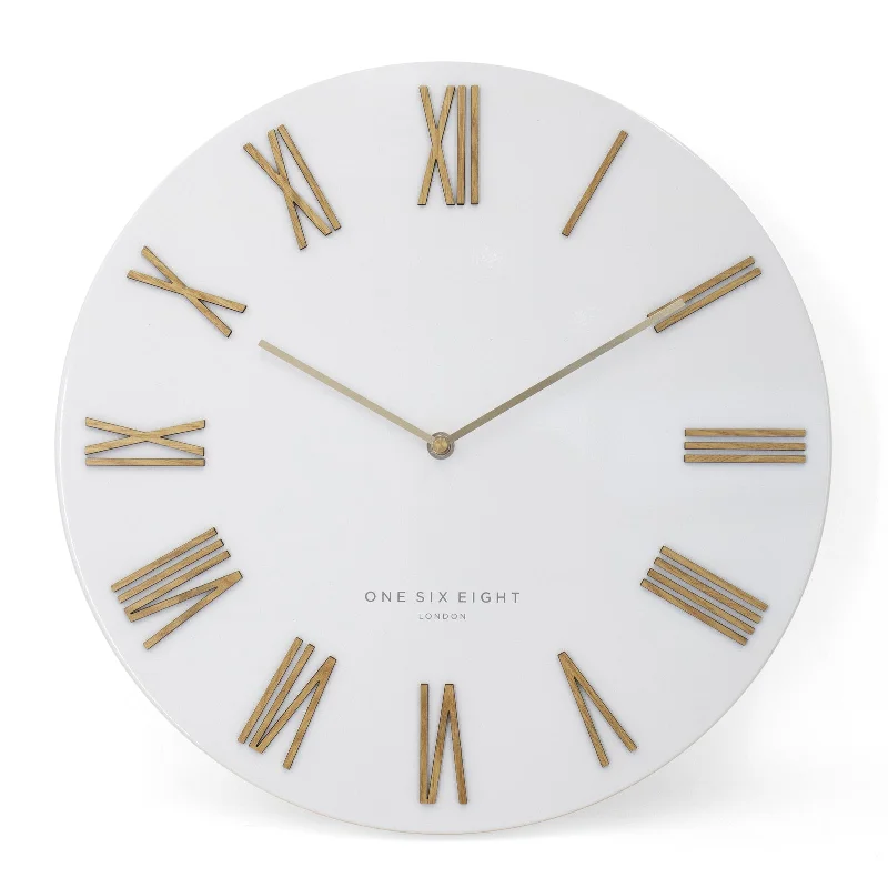 FREDERICK White 40cm Metal Wall Clock