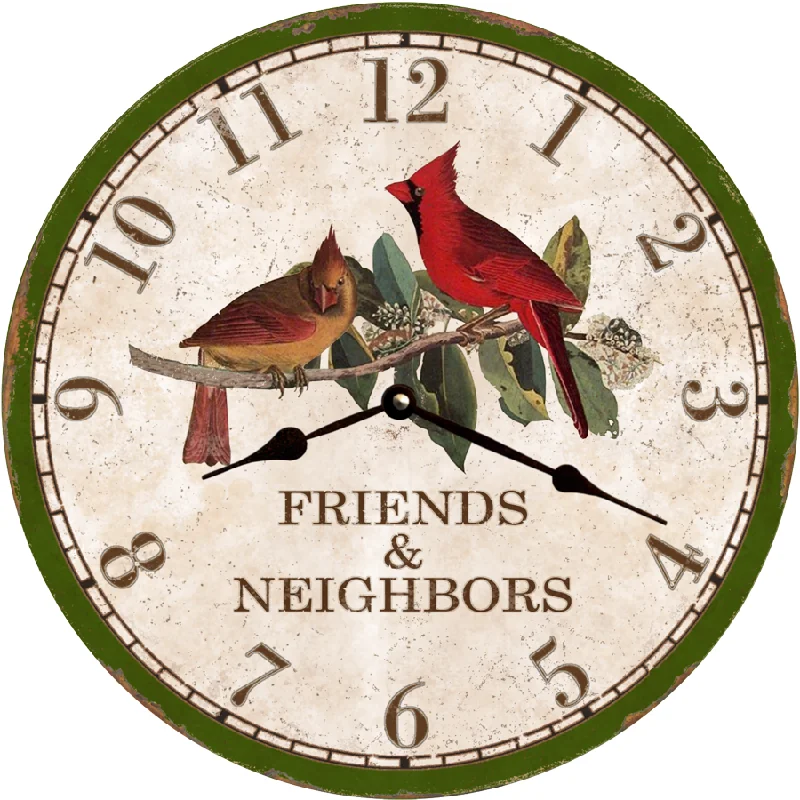 Friends And Neighbors Cardinal Clock