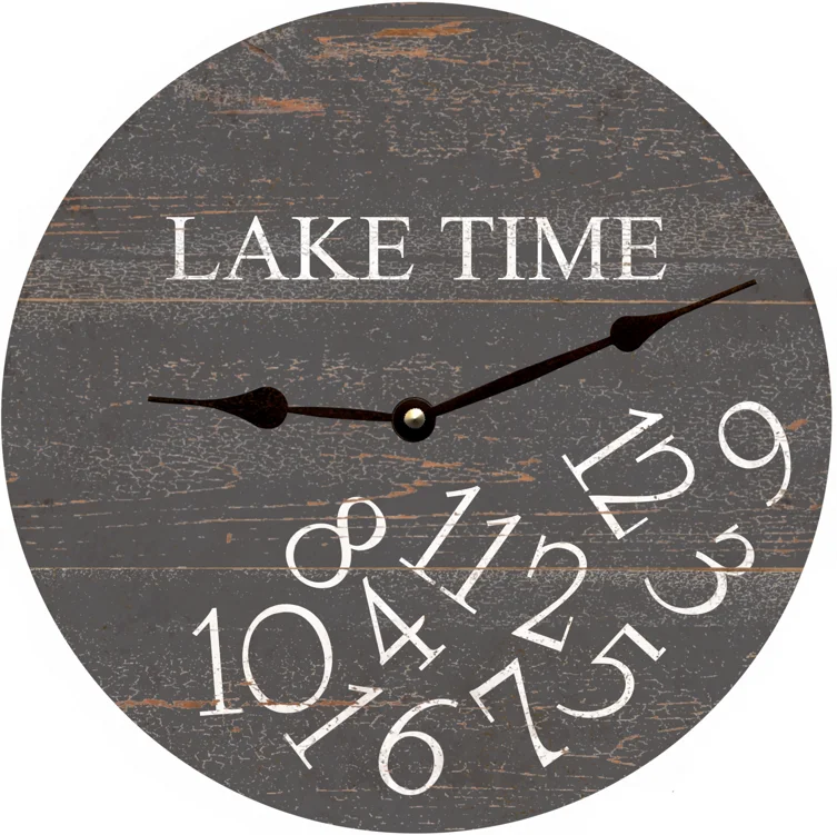 Lake Time Whatever Clock- Grey Wall Clock