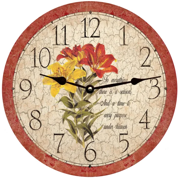 Lily Clock with Inspirational Religious Quote