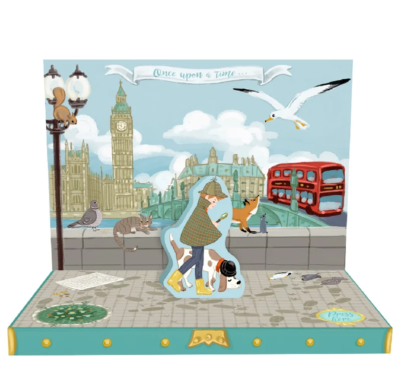 London Adventure Music Box Card Novelty Dancing Musical Greeting Card