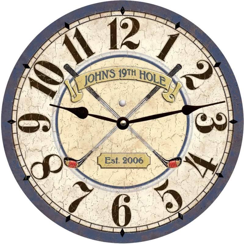 Navy Blue Golf Clock- Personalized Golf Clock