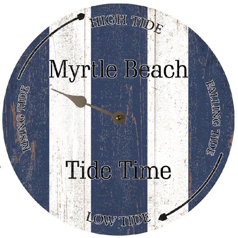 Personalized Beach Tide Clock - Blue and White Tide Clock