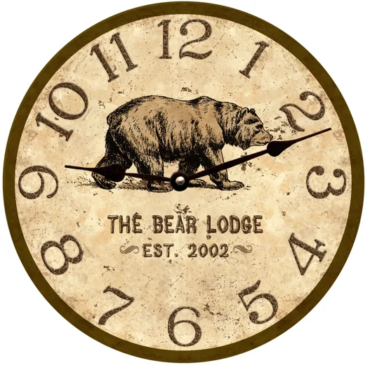 Personalized Bear Wall Clock