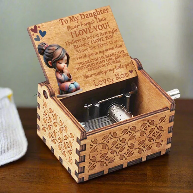 Praying Girl Message Music Box