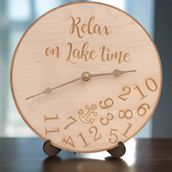 Relax On Lake Time Clock- Whatever Clock- Personalized Lake Clock